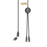 4-in-1 recycled charging cable, 3 metres grey colour