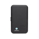 Travel pouch in recycled materials with 3-in-1 charging black colour