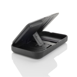 Travel pouch in recycled materials with 3-in-1 charging black colour