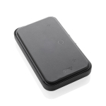 Travel pouch in recycled materials with 3-in-1 charging black colour