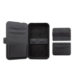 Travel pouch in recycled materials with 3-in-1 charging black colour