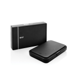 Travel pouch in recycled materials with 3-in-1 charging black colour