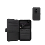 Travel pouch in recycled materials with 3-in-1 charging black colour