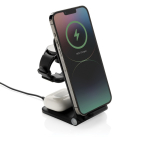 3-in-1 wireless charger in recyclable aluminium, 15 W black colour