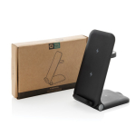 3-in-1 wireless charger in recyclable aluminium, 15 W black colour