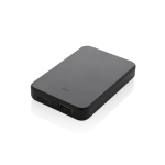 Recycled plastic power bank with dual ports, 5,000 mAh black colour