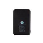 Recycled plastic power bank with dual ports, 5,000 mAh black colour