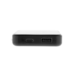 Recycled plastic power bank with dual ports, 5,000 mAh black colour