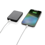 Recycled plastic power bank with dual ports, 5,000 mAh black colour