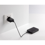 Recycled plastic power bank with dual ports, 5,000 mAh black colour