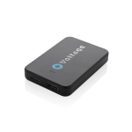 Recycled plastic power bank with dual ports, 5,000 mAh black colour