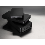 Recycled plastic power bank with dual ports, 5,000 mAh black colour