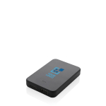 Recycled plastic power bank with dual ports, 5,000 mAh black colour