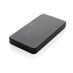 Recycled plastic power bank with charge indicator, 10,000 mAh black colour