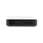 Recycled plastic power bank with charge indicator, 10,000 mAh black colour