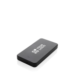 Recycled plastic power bank with charge indicator, 10,000 mAh black colour