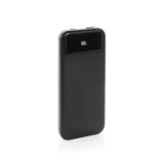 Power bank with built-in cables and digital display, 10,000 mAh black colour