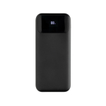 Power bank with built-in cables and digital display, 10,000 mAh black colour