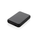 Magnetic wireless power bank in recycled plastic, 5,000 mAh black colour