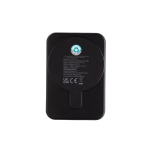 Magnetic wireless power bank in recycled plastic, 5,000 mAh black colour