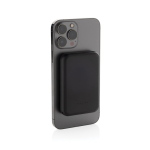 Magnetic wireless power bank in recycled plastic, 5,000 mAh black colour