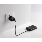 Magnetic wireless power bank in recycled plastic, 5,000 mAh black colour