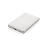Magnetic wireless charging power bank with indicator, 5,000 mAh silver colour