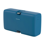 Recycled plastic power bank with charge indicator, 20 W blue colour
