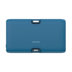 Recycled plastic power bank with charge indicator, 20 W blue colour