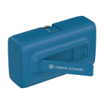 Recycled plastic power bank with charge indicator, 20 W blue colour