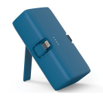 Recycled plastic power bank with charge indicator, 20 W blue colour