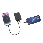 Dual-output power bank with 20 W fast charging black colour