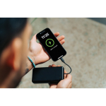 Eco power bank for 2 devices with charge indicator, 20 W black colour