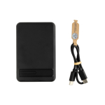 Magnetic bamboo wireless charging power bank, 5,000 mAh black colour