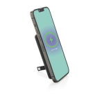 Magnetic bamboo wireless charging power bank, 5,000 mAh black colour