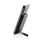Magnetic bamboo wireless charging power bank, 5,000 mAh black colour
