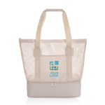 Elegant 2-in-1 RPET cooler bag with PEVA lining, 20 L beige colour