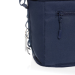 Eco cooler bag with sturdy top handle and shoulder strap, 10 L navy-blue colour
