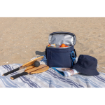 Eco cooler bag with sturdy top handle and shoulder strap, 10 L navy-blue colour