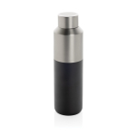 Recycled steel thermal bottle with leakproof cap, 600 ml black colour