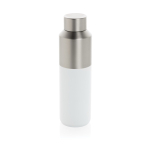 Recycled steel thermal bottle with leakproof cap, 600 ml white colour