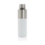 Recycled steel thermal bottle with leakproof cap, 600 ml white colour