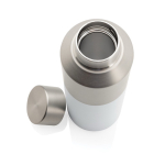 Recycled steel thermal bottle with leakproof cap, 600 ml white colour