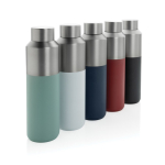 Recycled steel thermal bottle with leakproof cap, 600 ml white colour