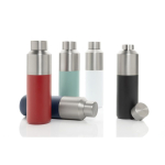 Recycled steel thermal bottle with leakproof cap, 600 ml white colour