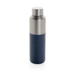 Recycled steel thermal bottle with leakproof cap, 600 ml navy-blue colour