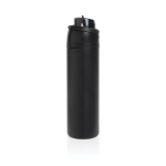 Double-wall recycled stainless steel bottle, 720 ml black colour