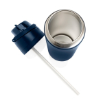 Double-wall recycled stainless steel bottle, 720 ml navy-blue colour ninth view