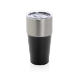 Recycled stainless steel thermal tumbler, anti-drip, 500 ml black colour