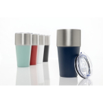 Recycled stainless steel thermal tumbler, anti-drip, 500 ml black colour